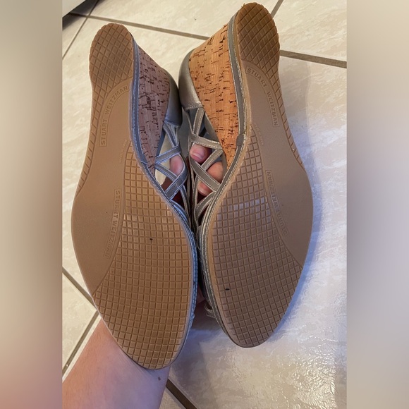 Stuart Weitzman Silver Wedge Sandals - Picture 12 of 14